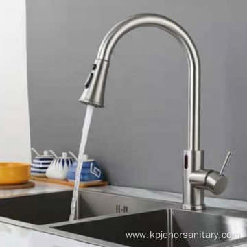 Hot Sale Supporing Chrome Sensor Pull-Down Kitchen Faucet